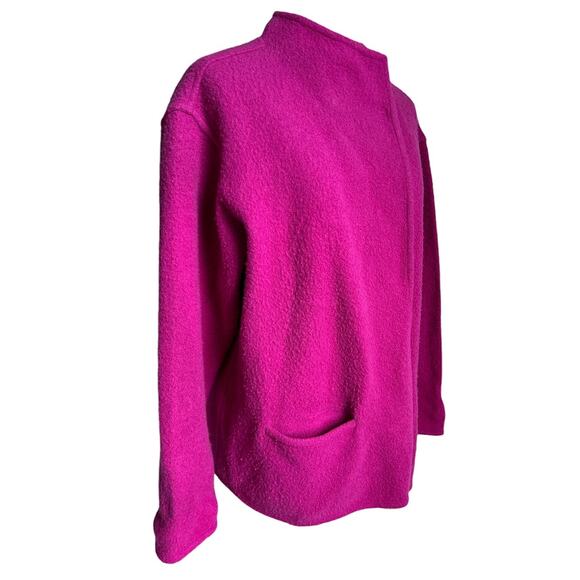 Eileen Fisher Size Small Lambswool Cotton Blend Purple Cardigan Sweater Jacket - Picture 2 of 7